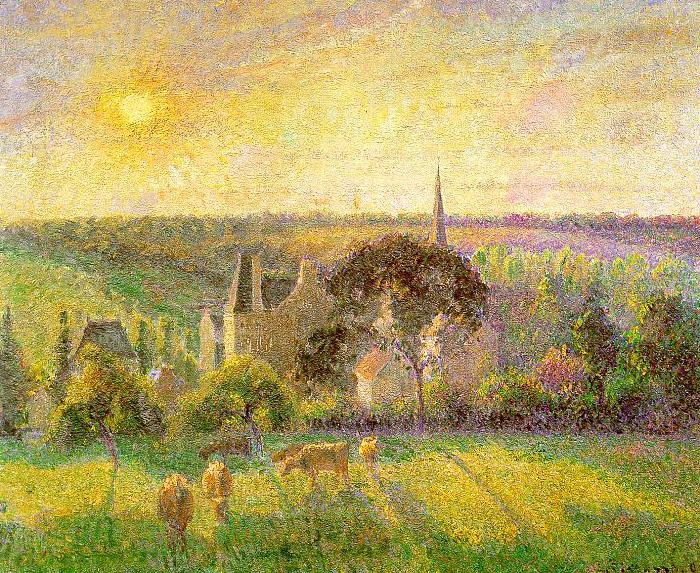 Camille Pissaro Countryside and Eragny Church and Farm Germany oil painting art